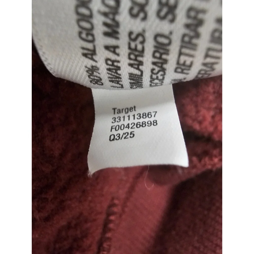 Wild Fable Burgundy Off The Shoulder Sweatshirt Maroon Fleece‎ Pullover S - Picture 5 of 7